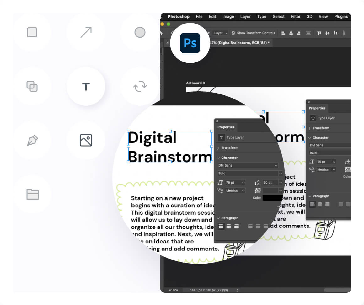 Illustrative layered PSD example from Magicul